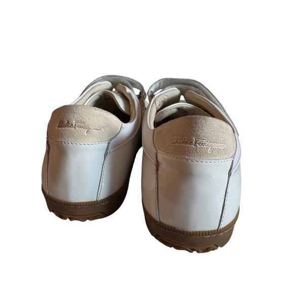 Salvatore Ferragamo NWB White Patent Calf Suede Sneakers main image 8
